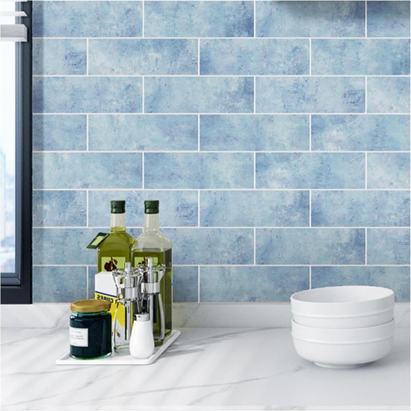 Tilingview 30 PCS Peel and Stick Backsplash Tile for Kitchen/Bathroom/Living Room, 3"x 9" Self-Adhesive Subway Tile for Backsplash, Imitation Glazed Tiles/Handmade Tiles (Matte Sky Blue) - Image 1